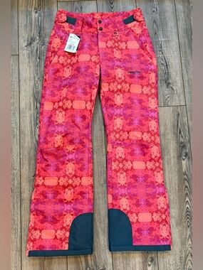 NWT Arctix Women's Insulated Snow Pants S 4-6 Red Summit Print 31" Inseam